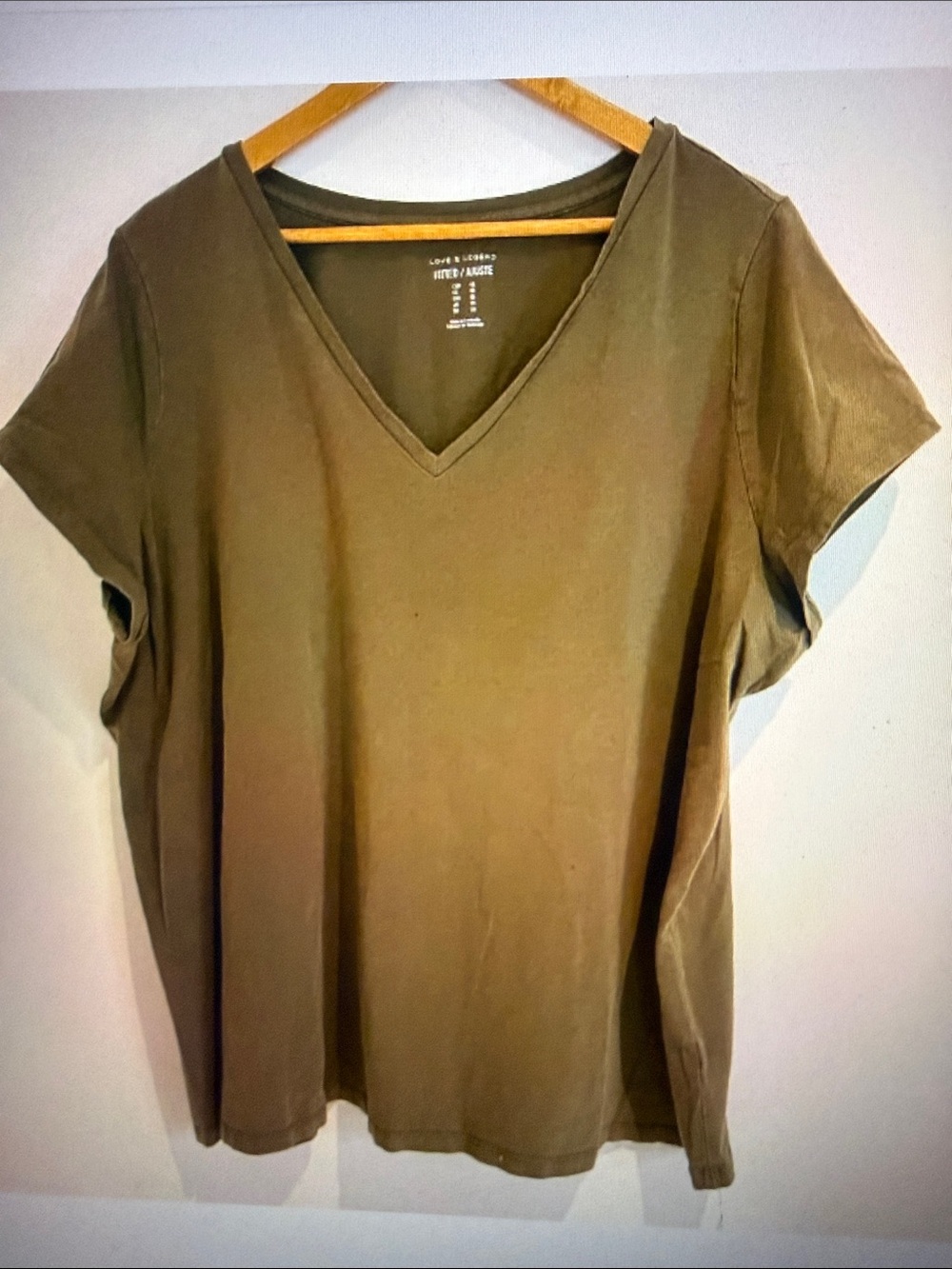 Love & Legend Women Green Fitted Short Sleeve Pullover T-Shirt Size 4X
